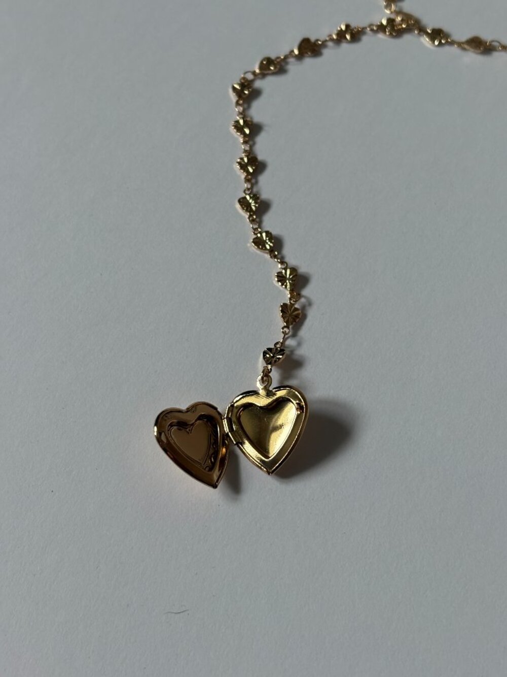 Urban Outfitters Gold Heart Locket Y-Necklace